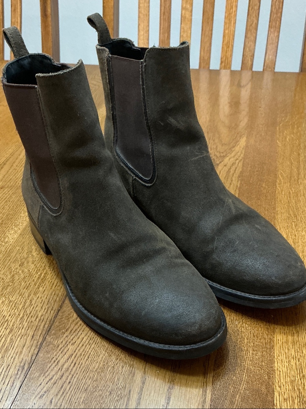 Woman’s Thursday Boot Co Chelsea Duchess dark brown suede boot. 9.5.Gently worn!